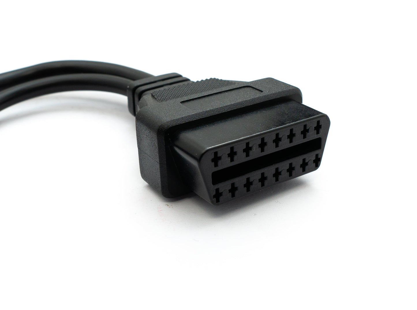 SYSTEM-S OBD Kabel 20 cm OBD 2 Buchse für Mitsubishi 12pin in Schwarz für Auto Diagnose