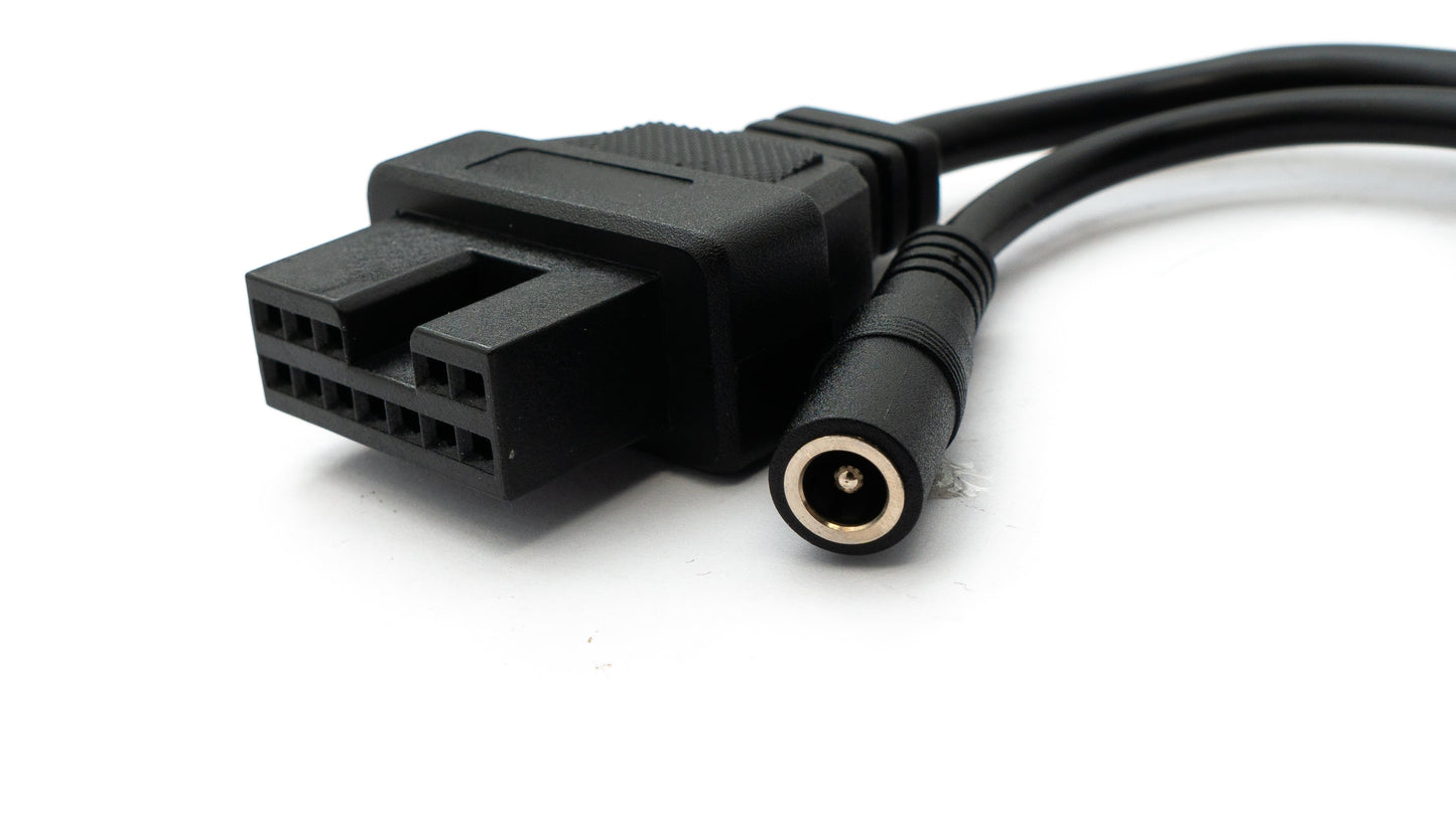 SYSTEM-S OBD Kabel 20 cm OBD 2 Buchse für Mitsubishi 12pin in Schwarz für Auto Diagnose