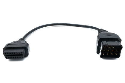 SYSTEM-S OBD Kabel 40 cm OBD 2 Buchse für Renault 12pin in Schwarz für Auto Diagnose