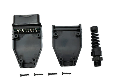 SYSTEM-S OBD Adapter OBD 2 16 pin Stecker Anschluss Kabel in Schwarz für Auto Diagnose