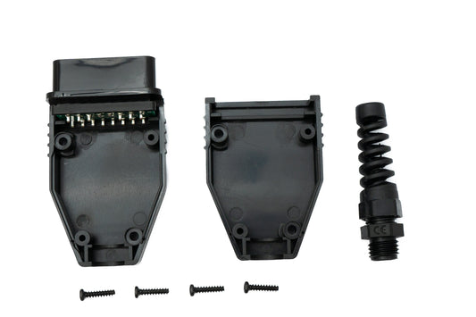 SYSTEM-S OBD Adapter OBD 2 16 pin Stecker Anschluss Kabel in Schwarz für Auto Diagnose
