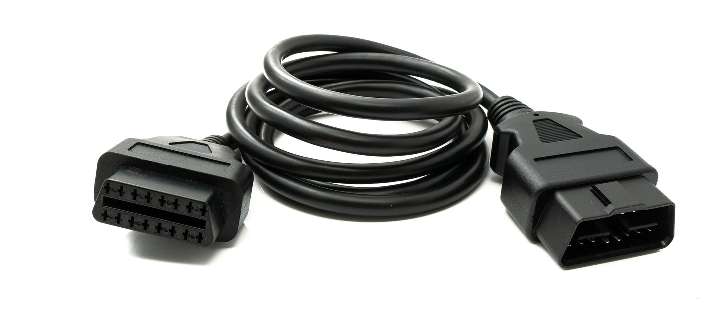 SYSTEM-S OBD cable 150 cm OBD 2 16-pin J1962M plug to J1962F socket for car diagnostics