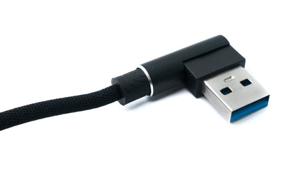 SYSTEM-S USB 3.1 cable 2 m Type C male to 3.0 Type A male braided angled black