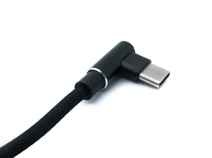 SYSTEM-S USB 3.1 cable 2 m Type C male to 3.0 Type A male braided angled black