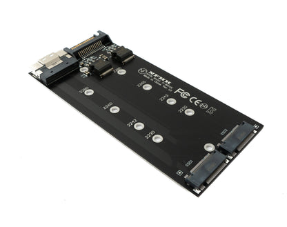 SYSTEM-S NVME M.2 Adapter 2x AHCI zu PCIE Express 3 4.0 Slimline SFF-8654 8X Raid Card