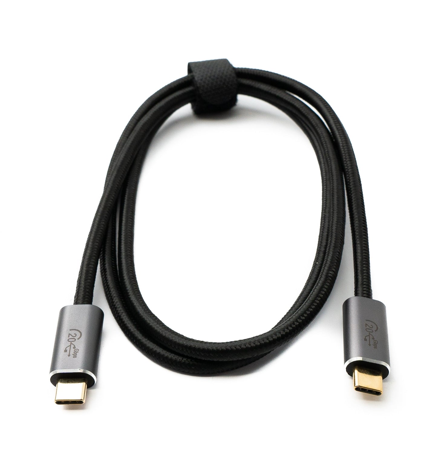 SYSTEM-S USB 3.2 Gen 2 Kabel 100 cm Typ C Stecker zu Stecker geflochten Schwarz