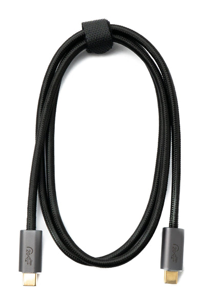 SYSTEM-S USB 3.2 Gen 2 Kabel 100 cm Typ C Stecker zu Stecker geflochten Schwarz