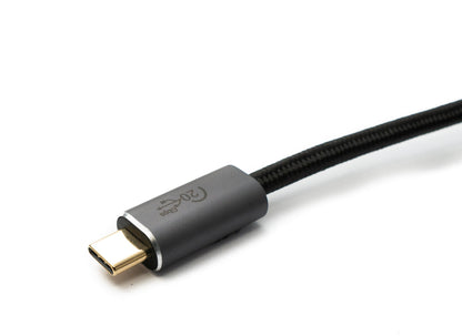 SYSTEM-S USB 3.2 Gen 2 Kabel 100 cm Typ C Stecker zu Stecker geflochten Schwarz