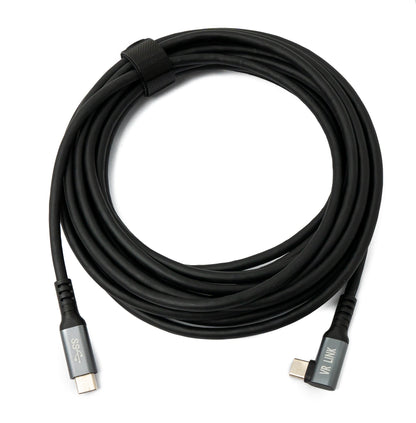 SYSTEM-S USB 3.2 Gen 1 Kabel 5 m Typ C Stecker zu Stecker Winkel in Schwarz