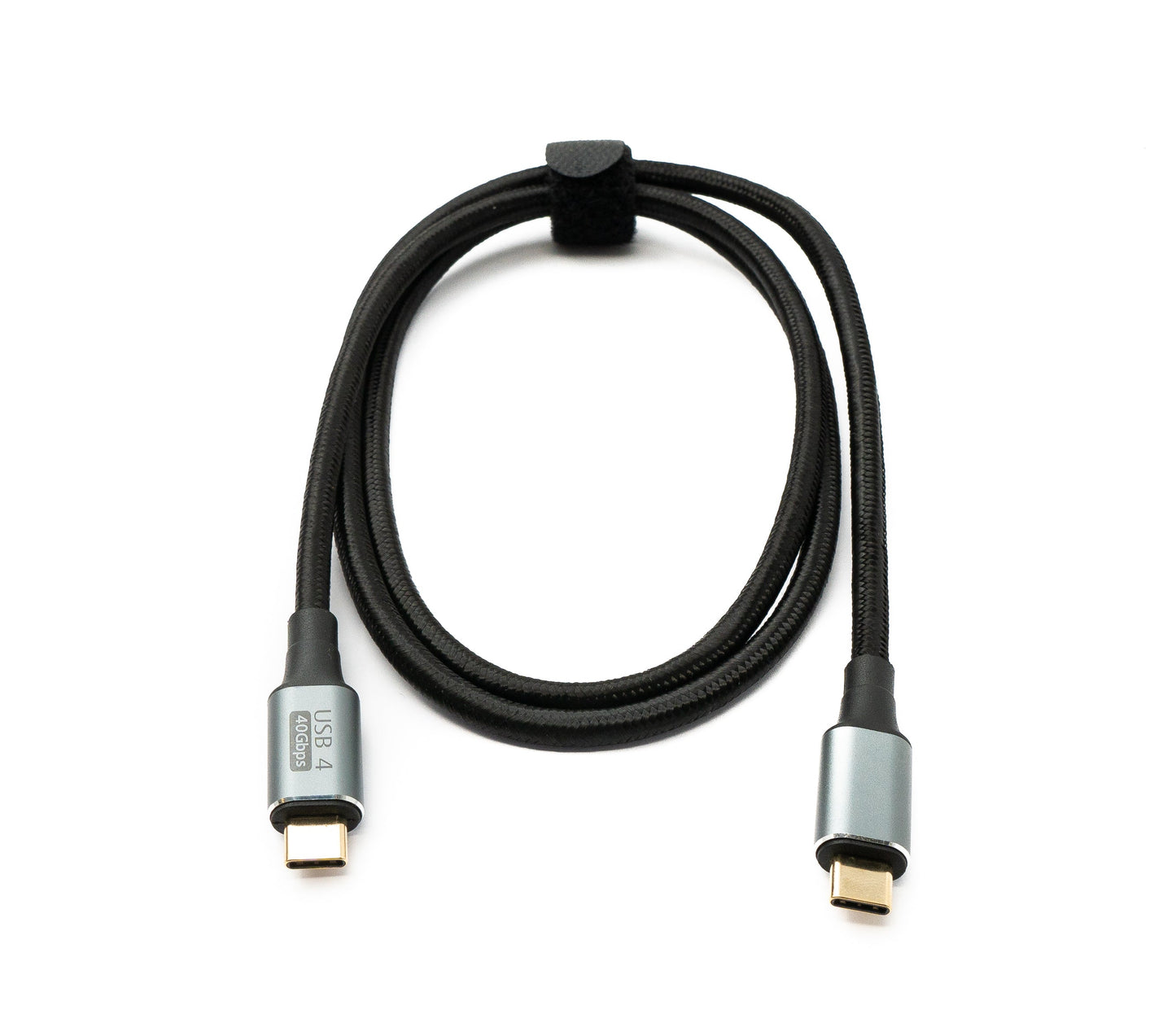SYSTEM-S USB4 USB Kabel 100 cm Typ C Stecker zu Stecker 40 Gbit/s USB 4.0 geflochten Schwarz
