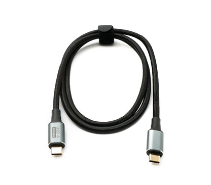 SYSTEM-S USB4 USB Kabel 100 cm Typ C Stecker zu Stecker 40 Gbit/s USB 4.0 geflochten Schwarz