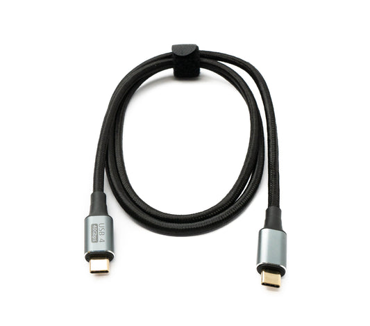 SYSTEM-S USB4 USB Kabel 100 cm Typ C Stecker zu Stecker 40 Gbit/s USB 4.0 geflochten Schwarz