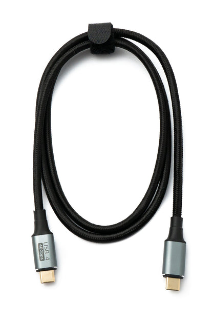 SYSTEM-S USB4 USB Kabel 100 cm Typ C Stecker zu Stecker 40 Gbit/s USB 4.0 geflochten Schwarz