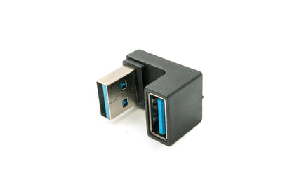SYSTEM-S USB 3.0 Gen 2 U Turn 180° Adapter Type A Female to Male Cable in Black 