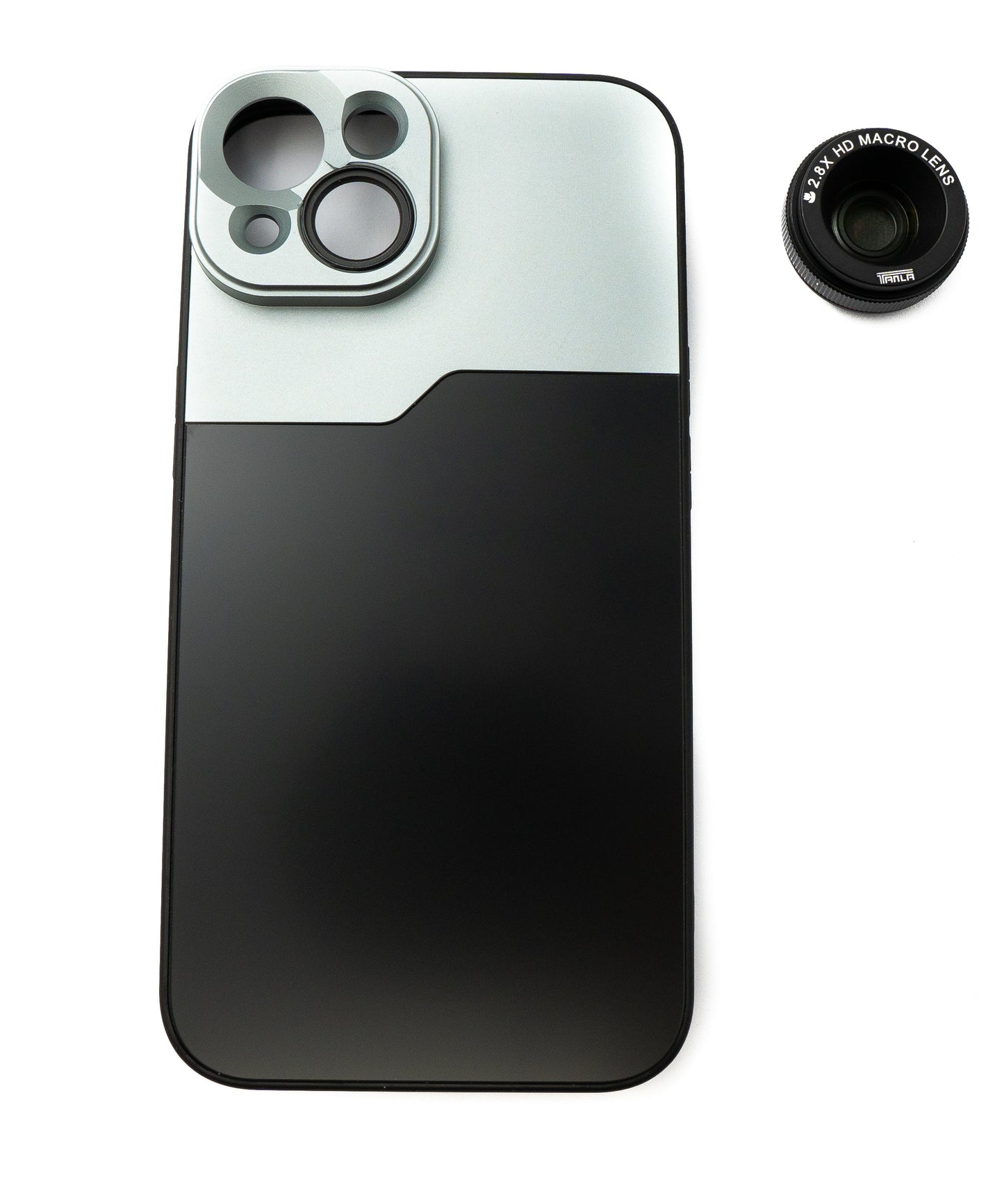 SYSTEM-S Makro Linse 2.8x HD Filter mit Hülle in Schwarz für iPhone 14