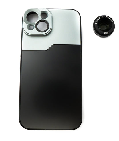 SYSTEM-S Makro Linse 2.8x HD Filter mit Hülle in Schwarz für iPhone 14