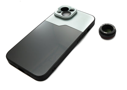 SYSTEM-S Makro Linse 2.8x HD Filter mit Hülle in Schwarz für iPhone 14