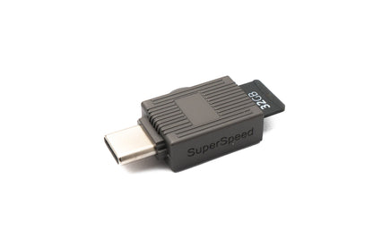 SYSTEM-S USB 3.1 Typ C Micro SD Karte Lesegerät Kartenleser SDXC Adapter in Grau