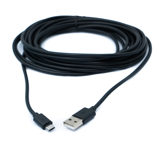SYSTEM-S USB 2.0 Kabel 5 m Micro B Stecker zu Typ A Stecker in Schwarz