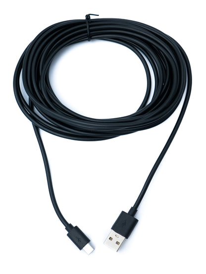 SYSTEM-S USB 2.0 Kabel 5 m Micro B Stecker zu Typ A Stecker in Schwarz