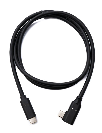 SYSTEM-S USB 3.2 Gen 1 Kabel 100 cm Typ C Stecker zu Stecker Winkel in Schwarz