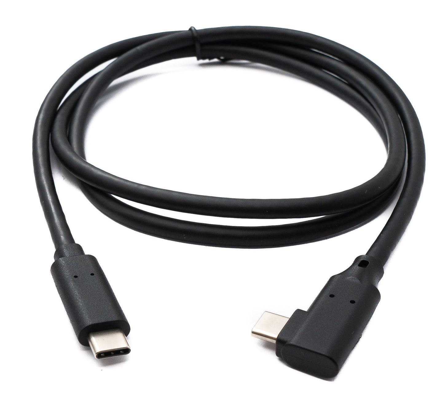 SYSTEM-S USB 3.2 Gen 1 Kabel 100 cm Typ C Stecker zu Stecker Winkel in Schwarz