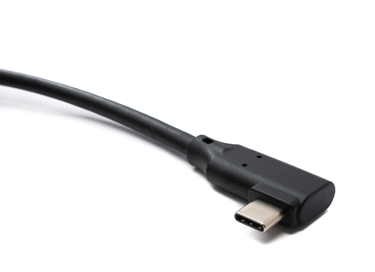 SYSTEM-S USB 3.2 Gen 1 Kabel 100 cm Typ C Stecker zu Stecker Winkel in Schwarz