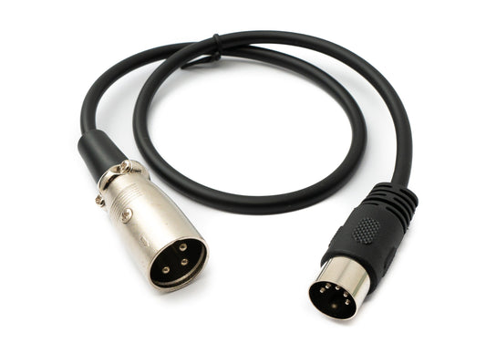 SYSTEM-S Audio Kabel 50 cm XLR 3 polig Stecker zu DIN 5 polig Stecker in Schwarz