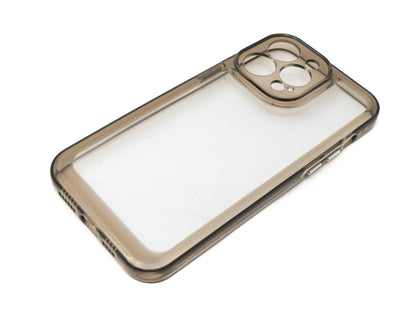 SYSTEM-S Schutzhülle stoßfest TPU Silikon Schwarz Transparent Hülle für iPhone 14 Pro Max