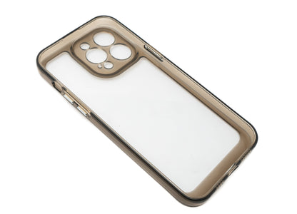 SYSTEM-S Schutzhülle stoßfest TPU Silikon Schwarz Transparent Hülle für iPhone 14 Pro Max