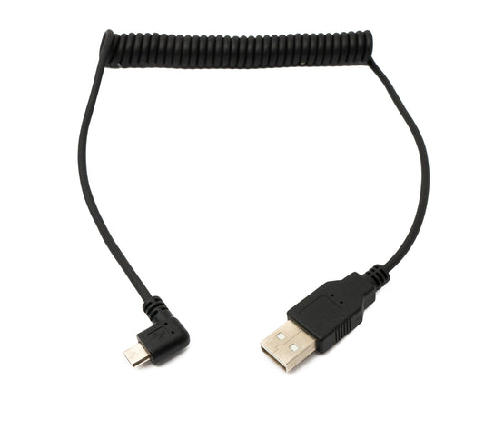SYSTEM-S USB 2.0 cable 120 cm Type A male to Micro B male spiral angle in black