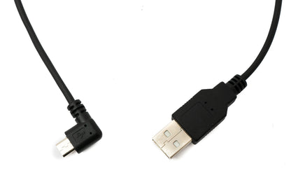 SYSTEM-S USB 2.0 cable 120 cm Type A male to Micro B male spiral angle in black
