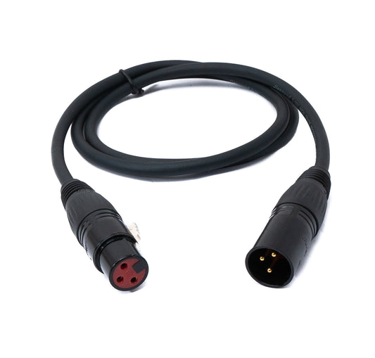 SYSTEM-S Audio Kabel 100 cm XLR 3 polig Stecker zu Buchse AUX in Schwarz
