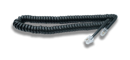 SYSTEM-S Festnetz Kabel 3 m 4P4C RJ9 Stecker zu Stecker Spirale in Schwarz