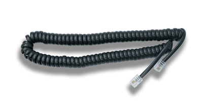 SYSTEM-S Festnetz Kabel 3 m 4P4C RJ9 Stecker zu Stecker Spirale in Schwarz