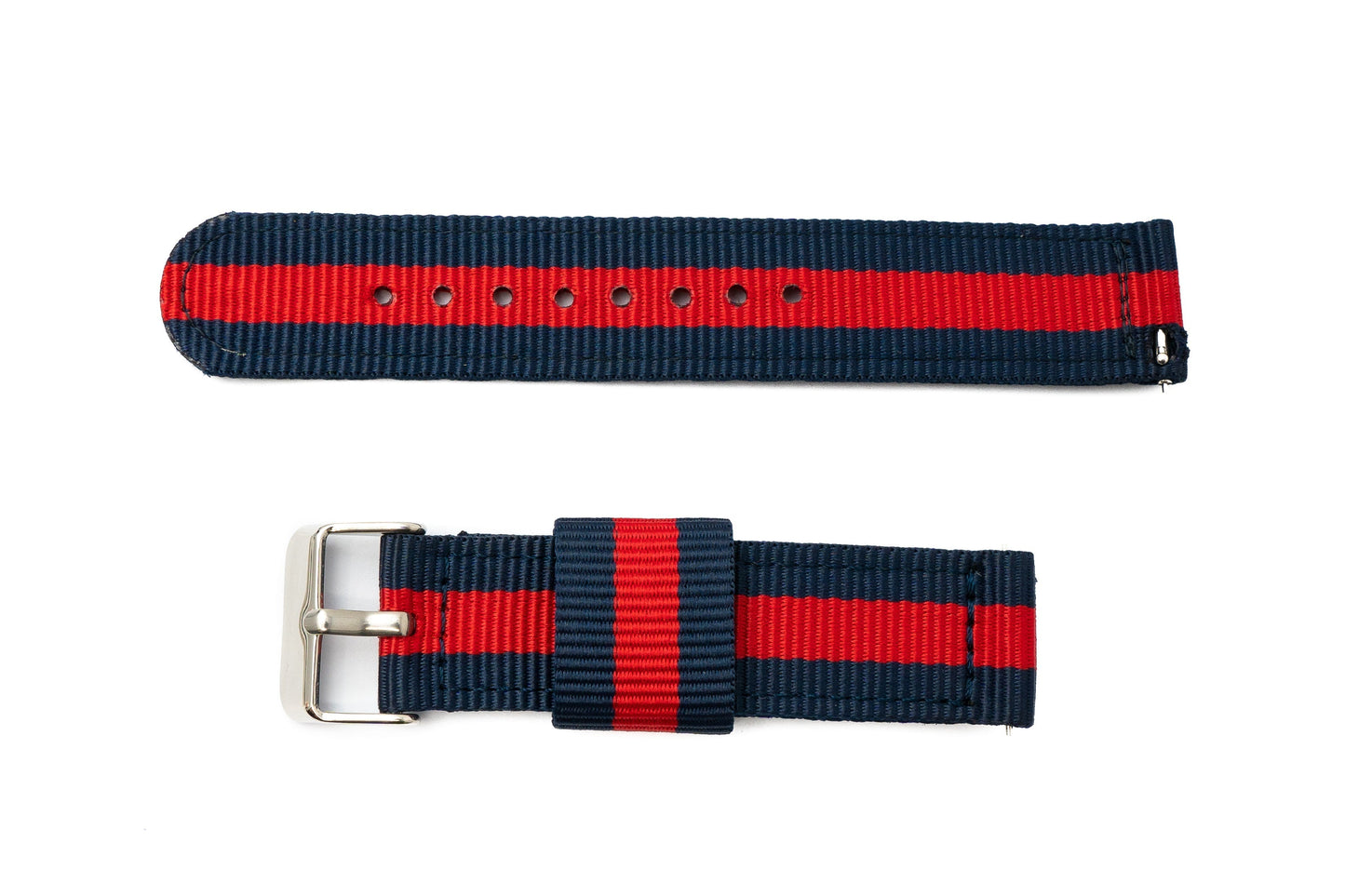 SYSTEM-S 20 mm nylon strap for Samsung Galaxy Watch 4 Smartwatch in Blue Red