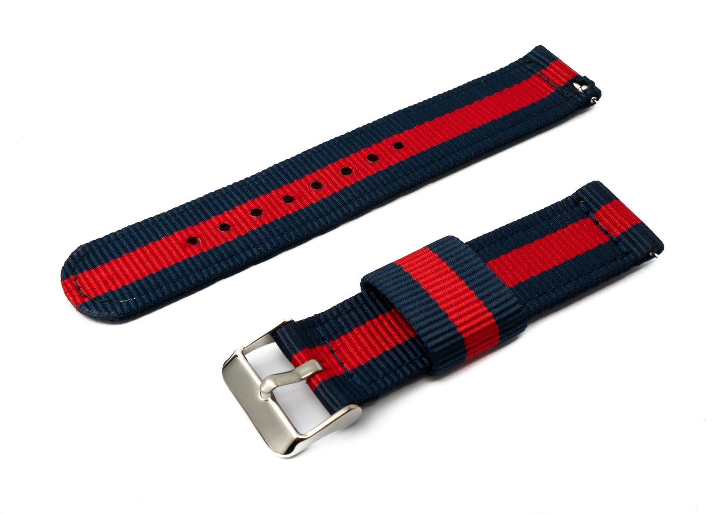 SYSTEM-S 20 mm nylon strap for Samsung Galaxy Watch 4 Smartwatch in Blue Red