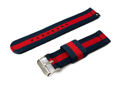 SYSTEM-S 20 mm nylon strap for Samsung Galaxy Watch 4 Smartwatch in Blue Red