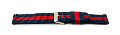 SYSTEM-S 20 mm nylon strap for Samsung Galaxy Watch 4 Smartwatch in Blue Red