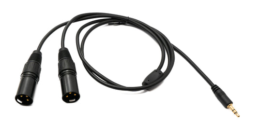 SYSTEM-S Y Audio XLR cable 100 cm 3-pin 2x plug to jack AUX 3.5 mm 3-pin TRS plug