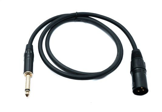 SYSTEM-S Audio XLR Kabel 100 cm 3 polig Stecker zu Klinke AUX 6,35 mm 2 polig TS Stecker