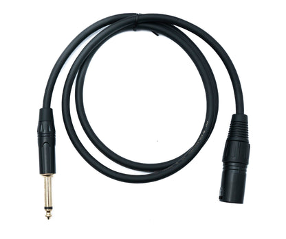 SYSTEM-S Audio XLR Kabel 100 cm 3 polig Stecker zu Klinke AUX 6,35 mm 2 polig TS Stecker