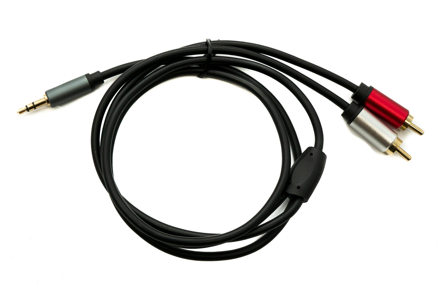 SYSTEM-S Audio Cinch 2 RCA Kabel 100 cm Stecker zu AUX Klinke 3,5 mm 3 polig Stecker