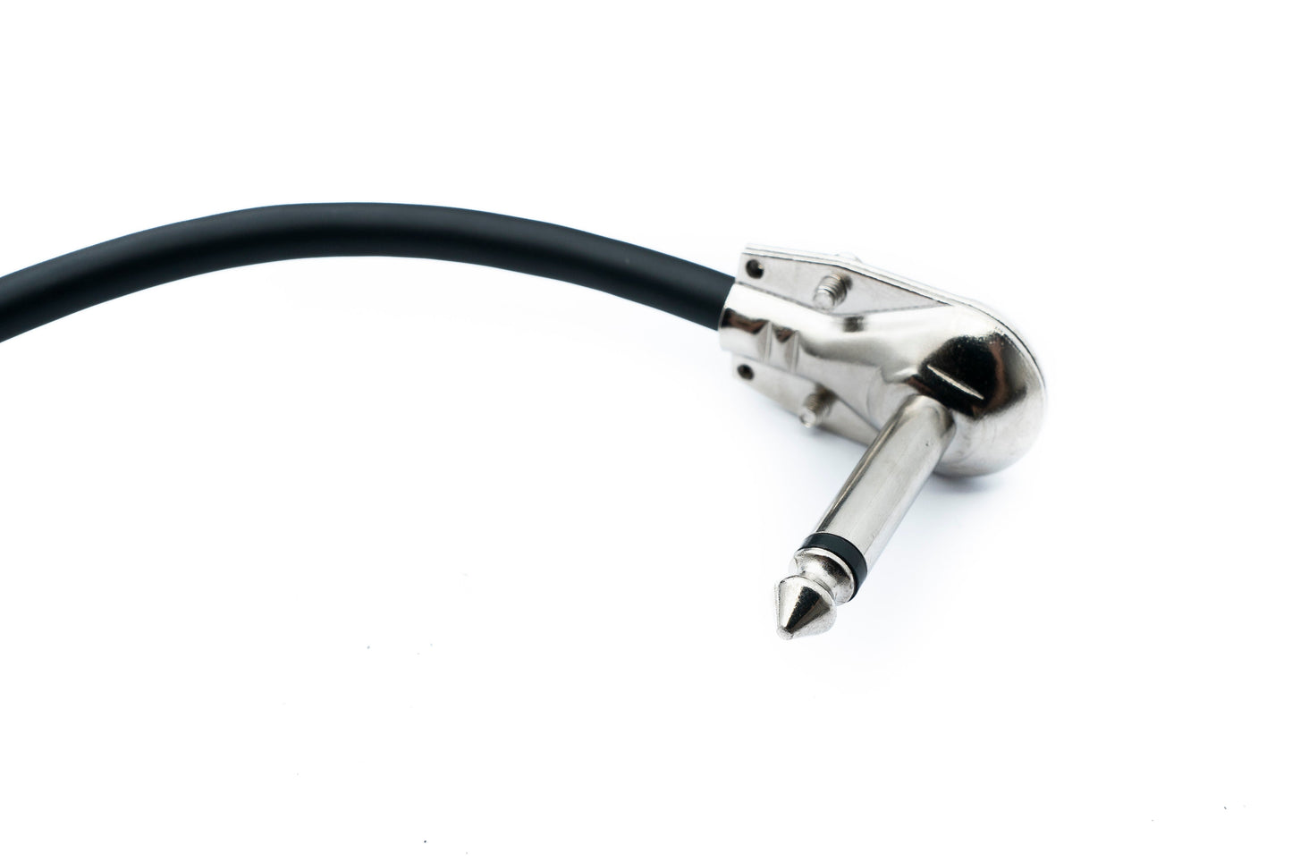 SYSTEM-S Audio Klinke Kabel 15 cm AUX 6,35 mm 2 polig Stecker zu Stecker Winkel Adapter