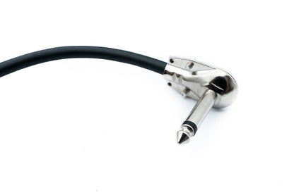 SYSTEM-S Audio Klinke Kabel 15 cm AUX 6,35 mm 2 polig Stecker zu Stecker Winkel Adapter