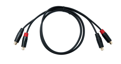 SYSTEM-S Audio Cinch 2 RCA Kabel 100 cm 2 polig Buchse zu Buchse in Schwarz