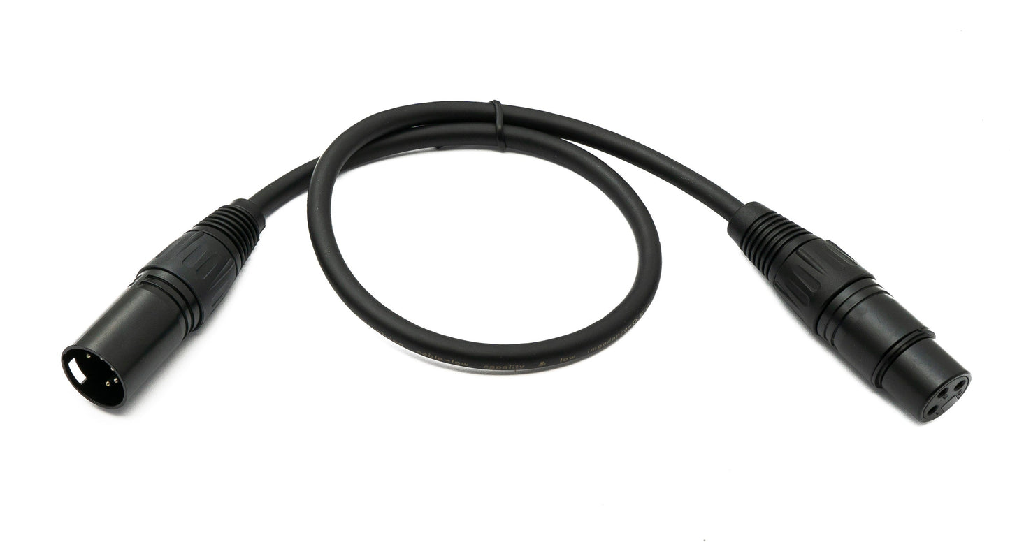 SYSTEM-S Audio XLR cable 50 cm 5-pin male to 3-pin female in black