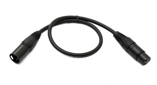 SYSTEM-S Audio XLR cable 50 cm 5-pin male to 3-pin female in black