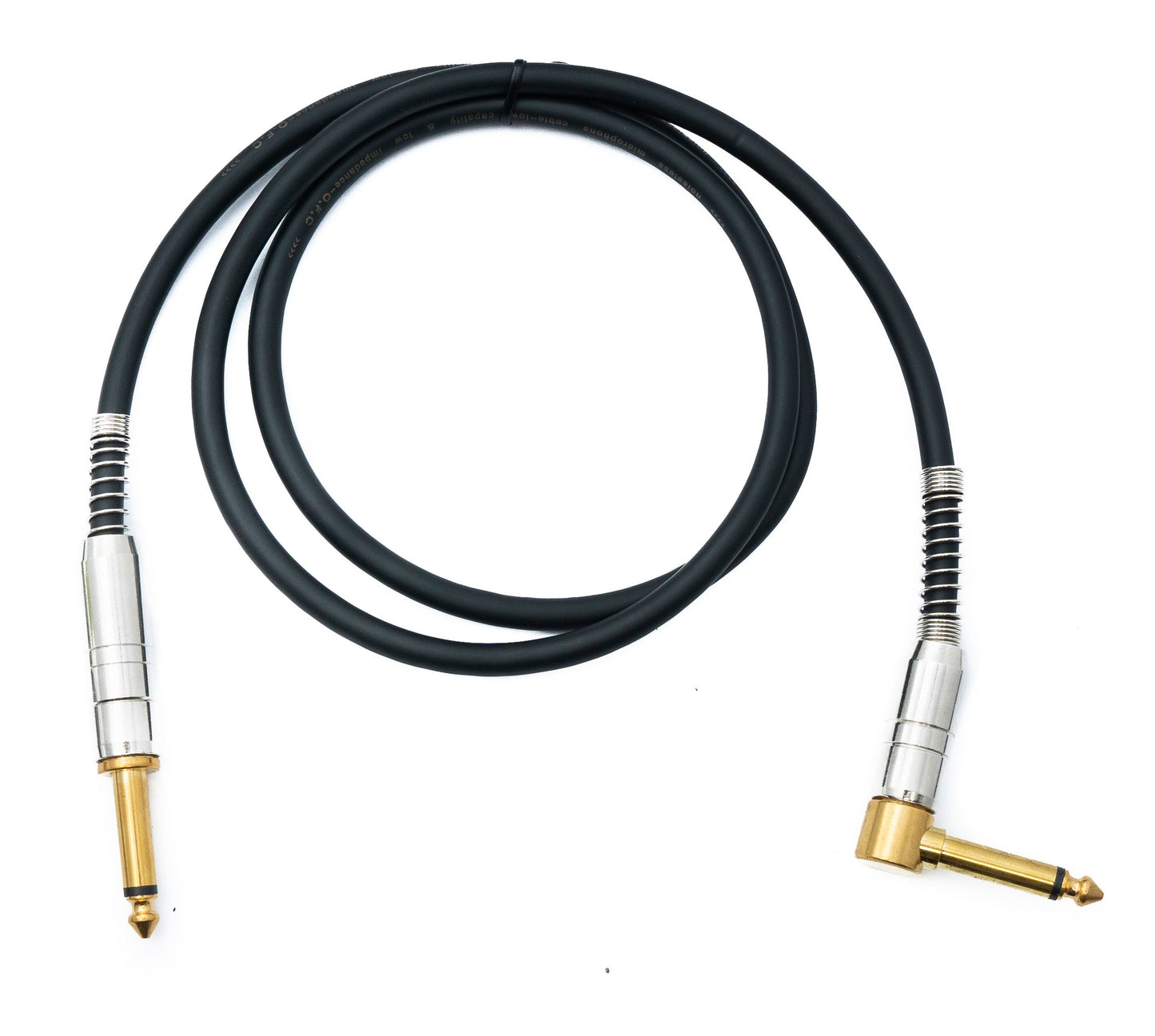 SYSTEM-S Audio Klinke Kabel 100 cm 6,35 mm 2 polig Stecker zu Stecker Knickschutz Winkel AUX