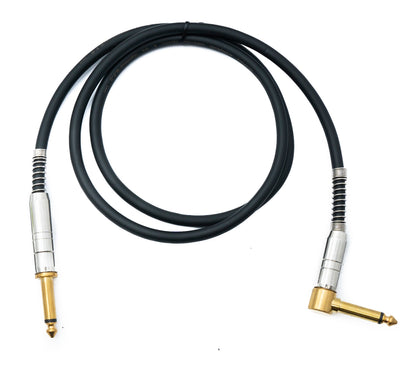SYSTEM-S Audio Klinke Kabel 100 cm 6,35 mm 2 polig Stecker zu Stecker Knickschutz Winkel AUX